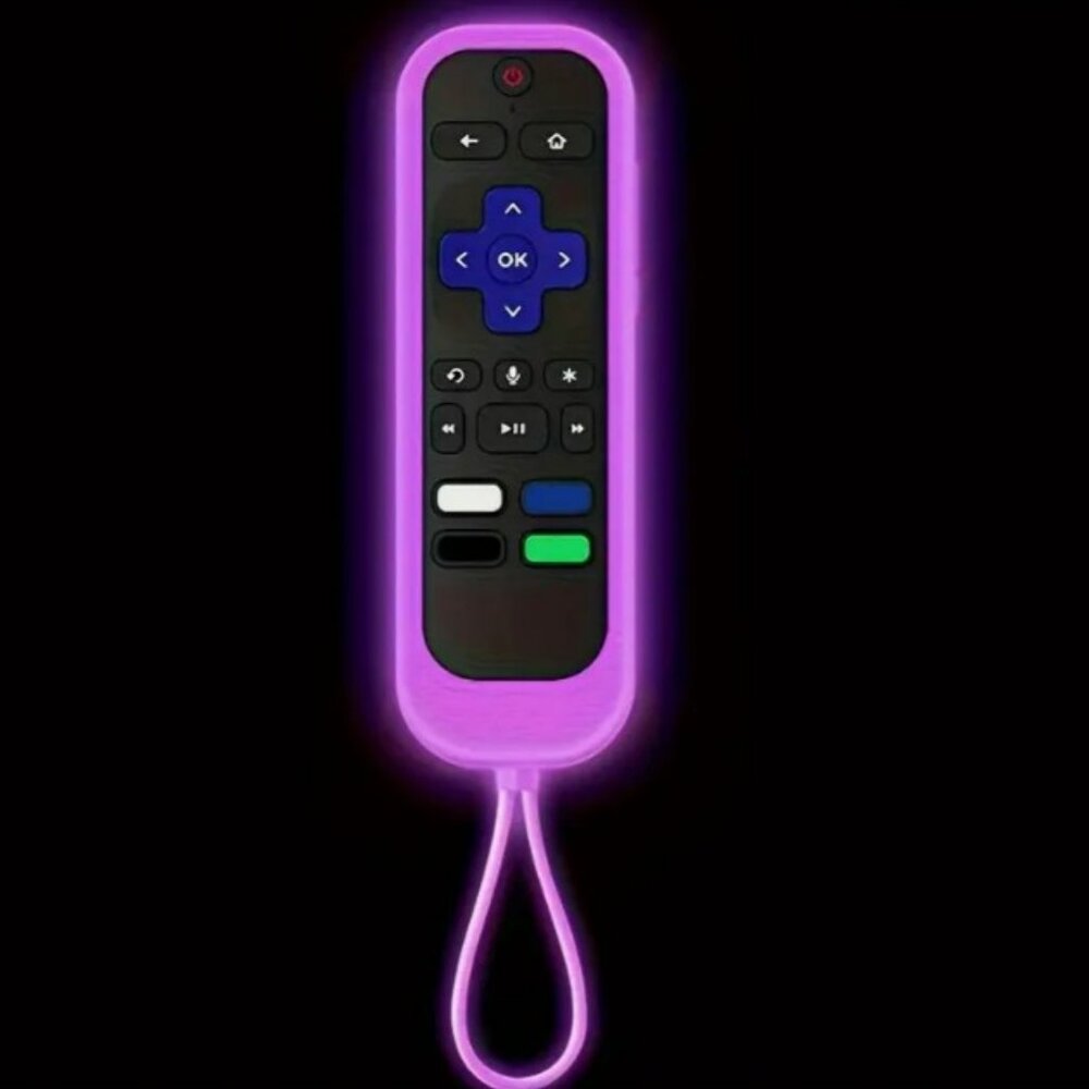 Light purple Roku remote silicone case with lanyard - LIKE NEW